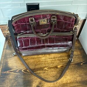 Dooney & Bourke Red/Burgundy Dillon Crocodile‎ Satchel
